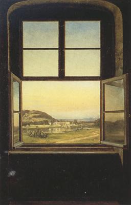 Johan Christian Dahl View of Pillnitz Castle from a Window (mk22) oil painting picture